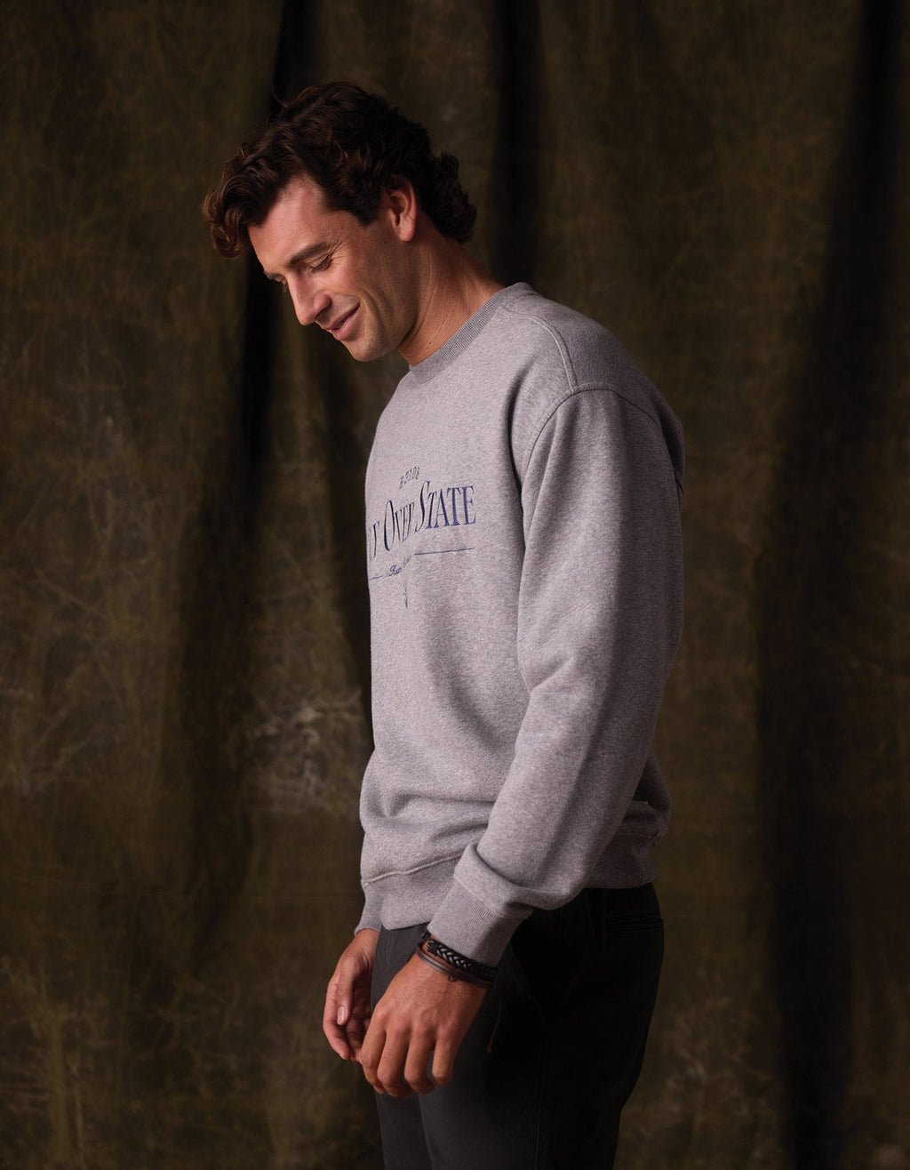 Normal Fleece Graphic Pullover in Heather Grey