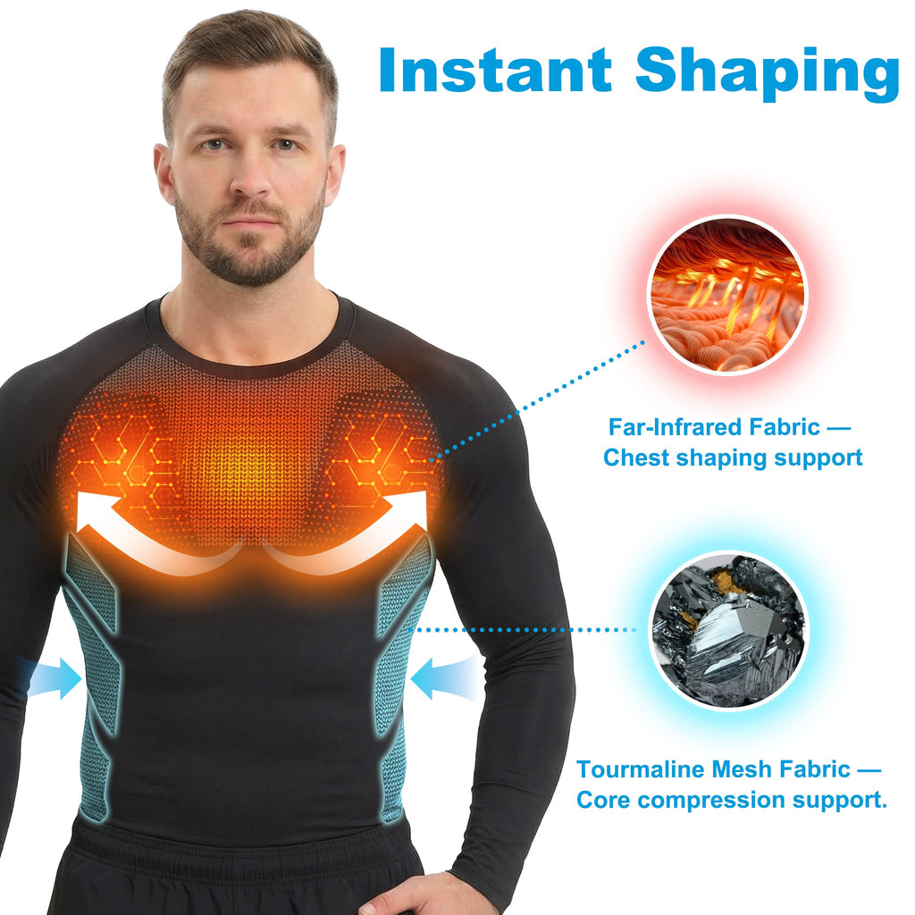 Sugoola® COREHEAT Men’s Chest Fat Reduction Compression Shirt