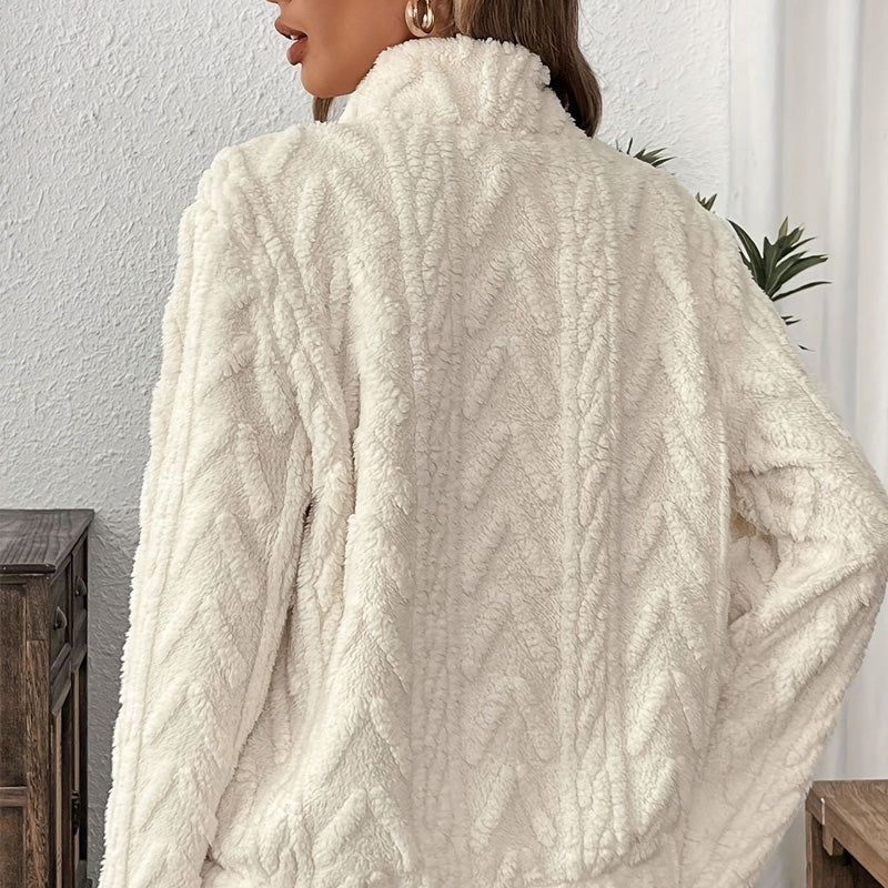 Fluffy half-zip sweatshirt 🍂 | Cloud-soft + spacious pockets – Comfortable for everyday wear/lounge