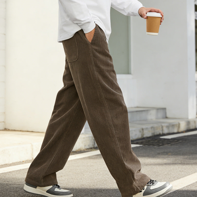 Men's Loose-Fit Drawstring Pants with Pockets